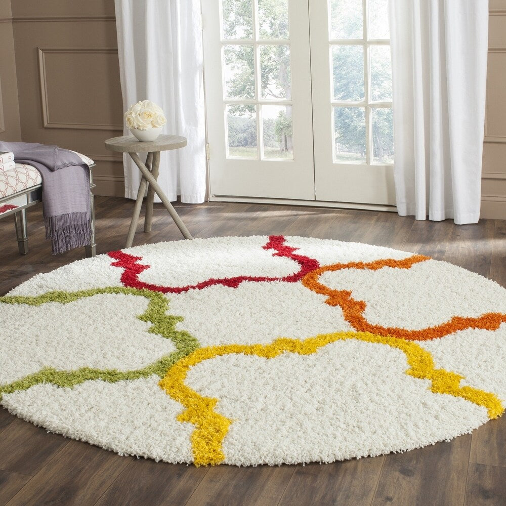 Safavieh Kids Shag Ivory/ Multi Rug (6'7 Round) - 6'7