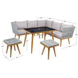 Safavieh Outdoor living Romlin Outdoor Dining Set - 49Wx30Dx30H