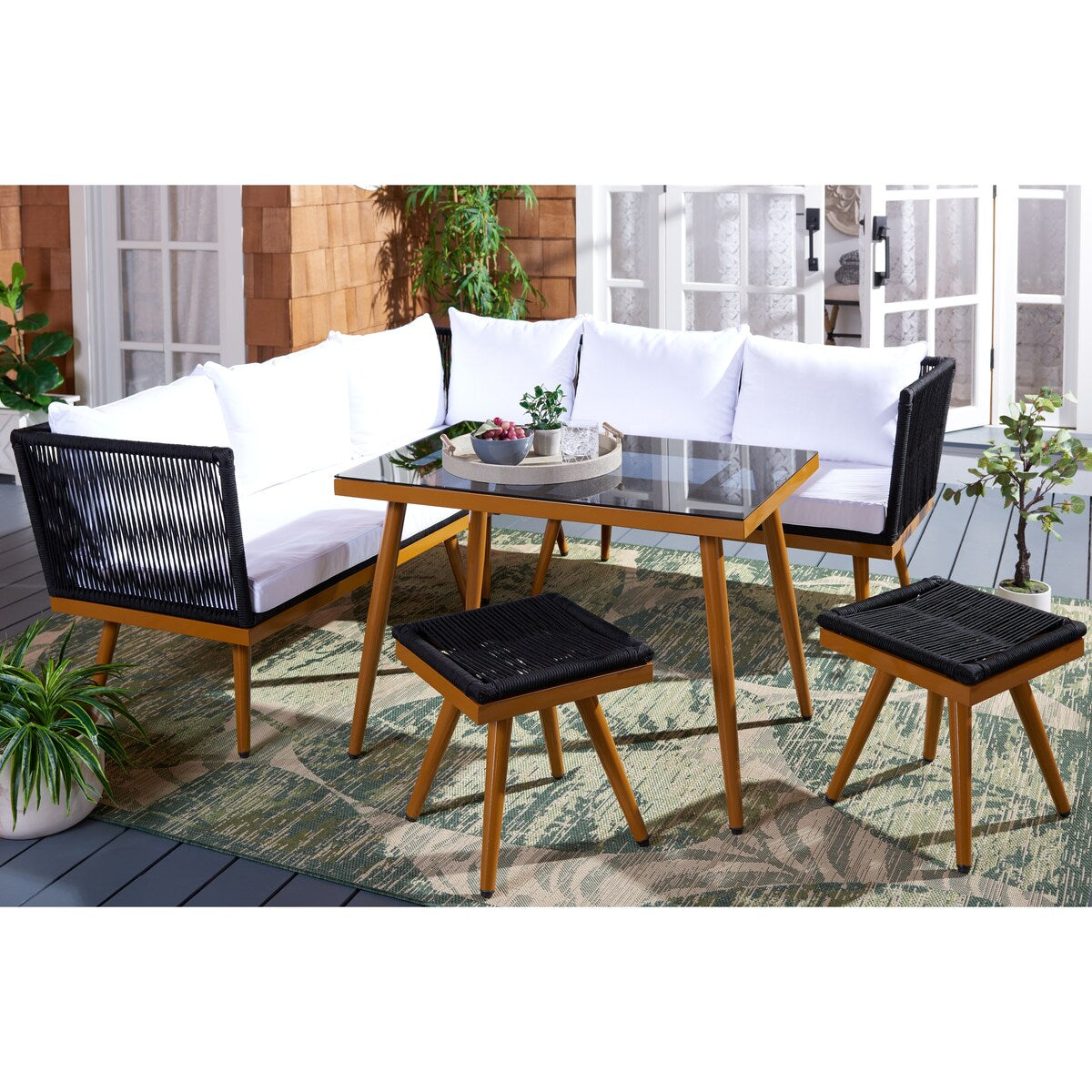 Safavieh Outdoor living Romlin Outdoor Dining Set - 49Wx30Dx30H