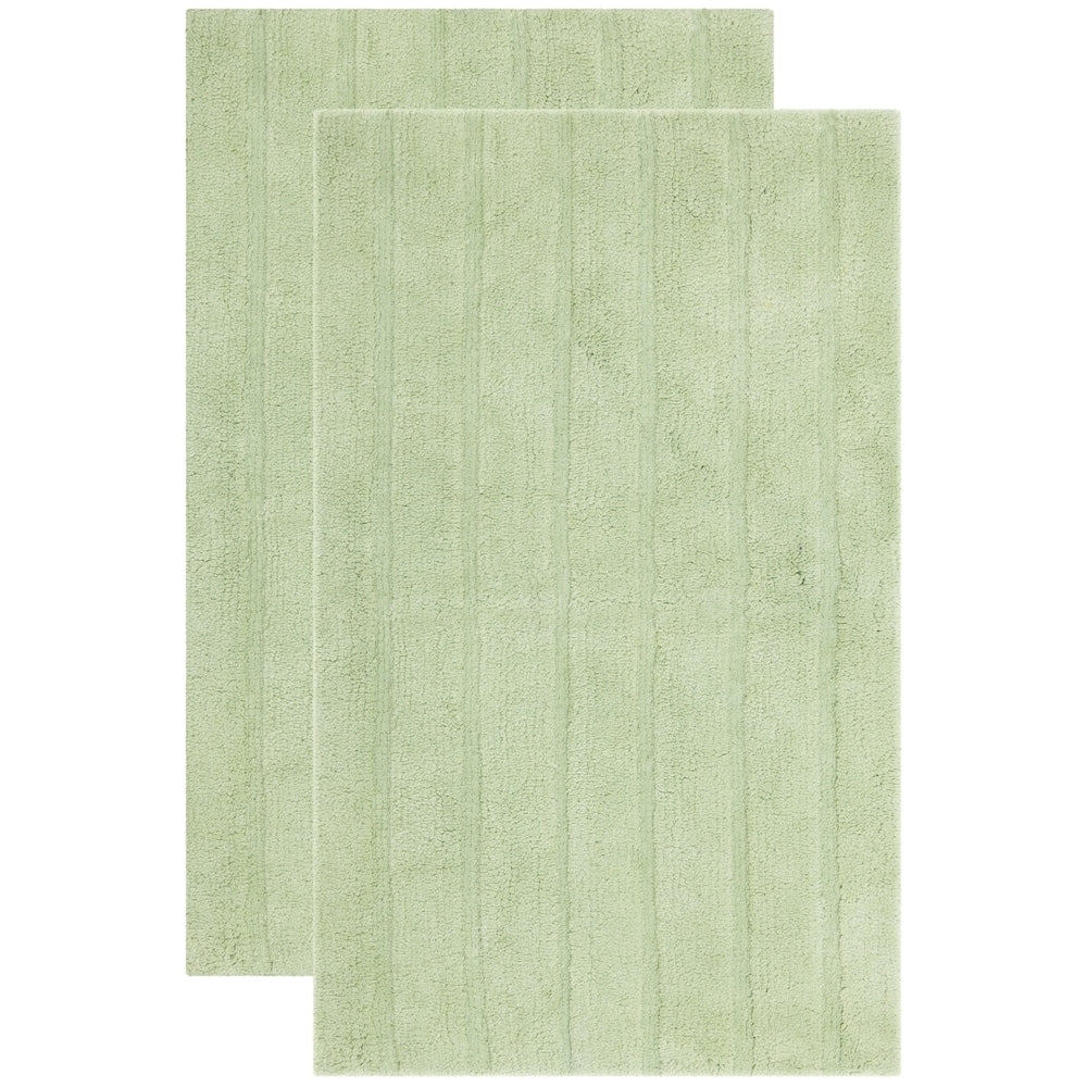 SAFAVIEH Plush Master Spa Stripe Light Green Bath Rug (Set Of 2)