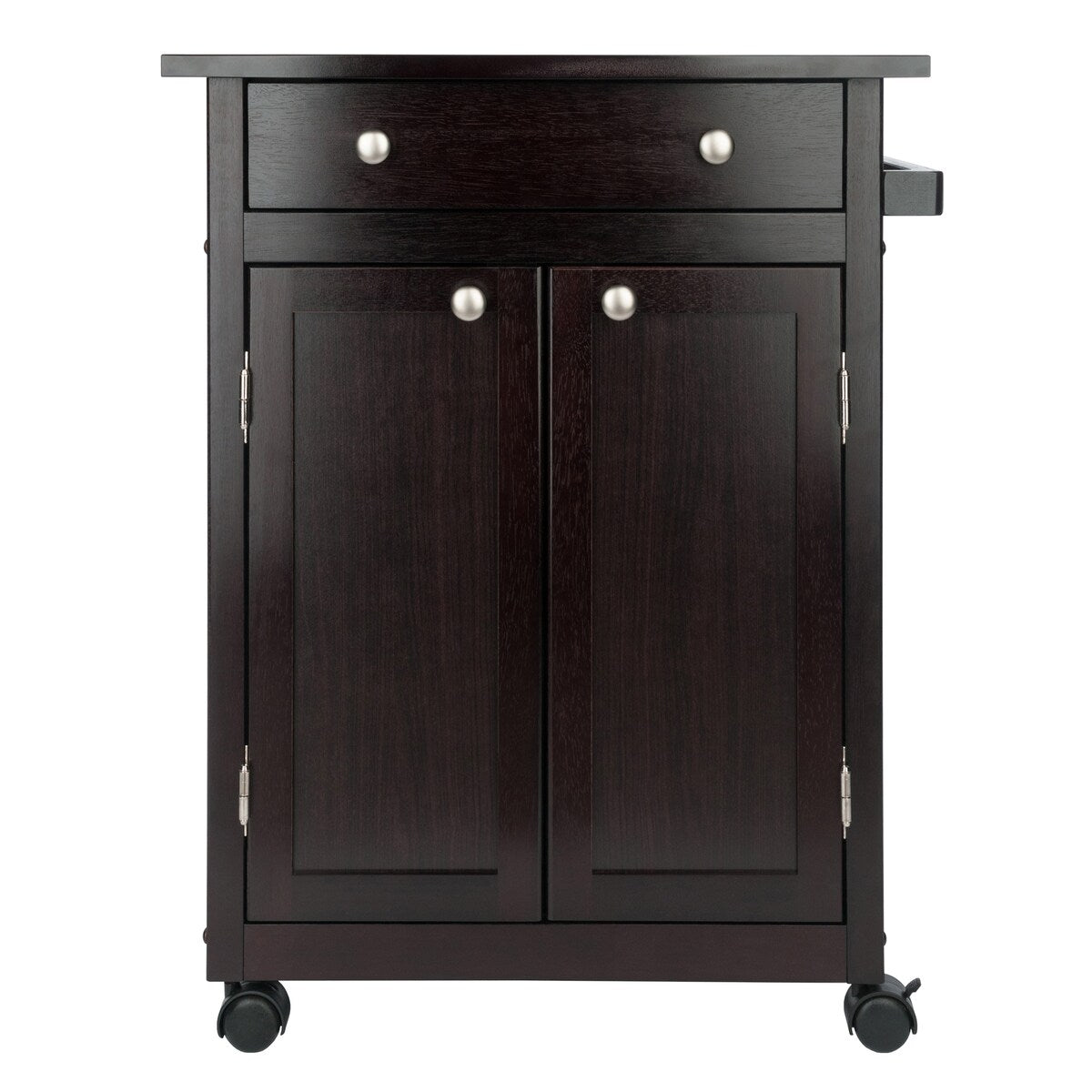 Savannah Utility Kitchen Cart, Espresso - 26.89 x 17.72 x 34.02 inches