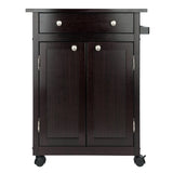 Savannah Utility Kitchen Cart, Espresso - 26.89 x 17.72 x 34.02 inches