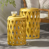 Selen Outdoor 12-inch and 14-inch Lattice Nested Side Table Set by Christopher Knight Home