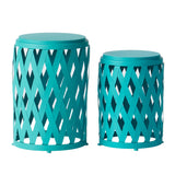 Selen Outdoor 12-inch and 14-inch Lattice Nested Side Table Set by Christopher Knight Home