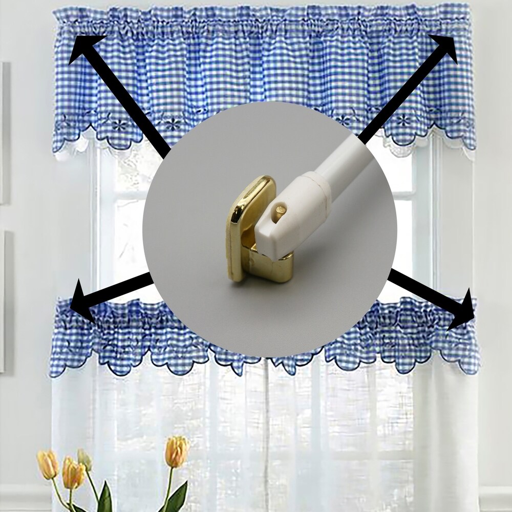 Self Adhesive Hooks Sash Rod Kitchen Curtains Set of 4 - n/a