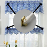 Self Adhesive Hooks Sash Rod Kitchen Curtains Set of 4 - n/a