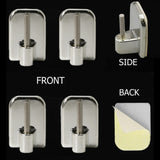 Self Adhesive Hooks Sash Rod Kitchen Curtains Set of 4 - n/a