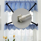 Self Adhesive Hooks Sash Rod Kitchen Curtains Set of 4 - n/a