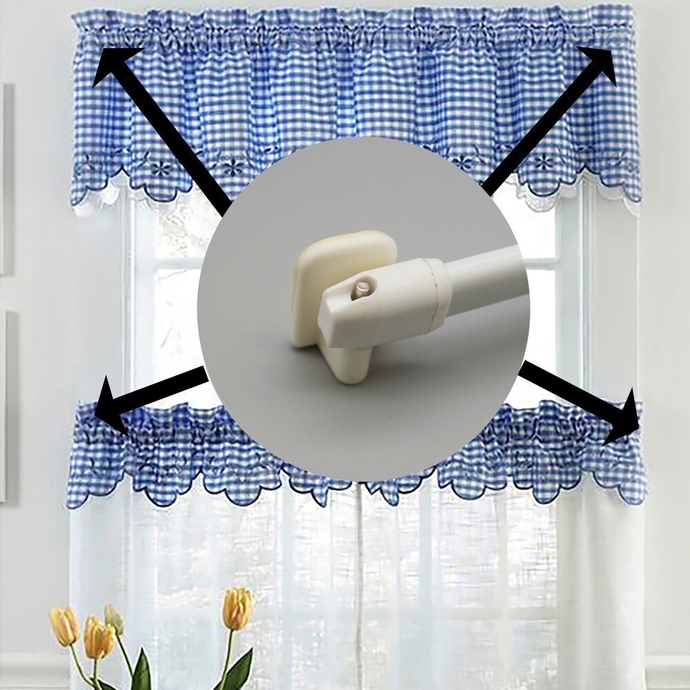 Self Adhesive Hooks Sash Rod Kitchen Curtains Set of 4 - n/a