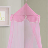 Sheer Pom Pom Collapsible Hoop Kids Bed Canopy