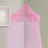 Sheer Pom Pom Collapsible Hoop Kids Bed Canopy