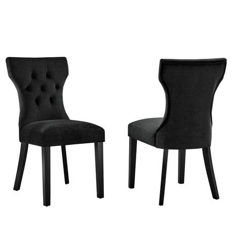 Silhouette Performance Velvet Dining Chairs - Set of 2 - N/A