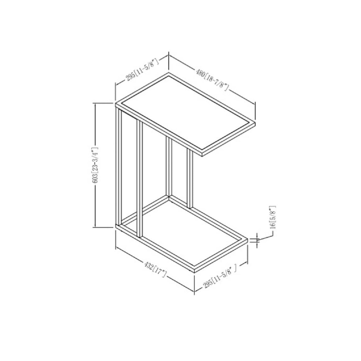 Middlebrook Designs Rectangle C Side Table