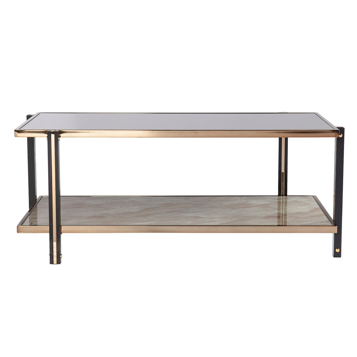 SEI Furniture Thornberry Champagne Metal with Smoked Mirror Coffee Table