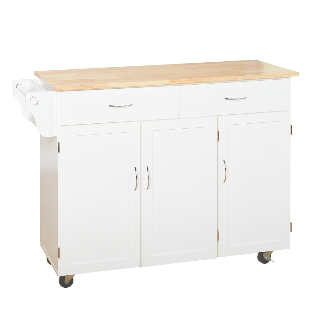 Simple Living Addie Kitchen Cart with Wood Top