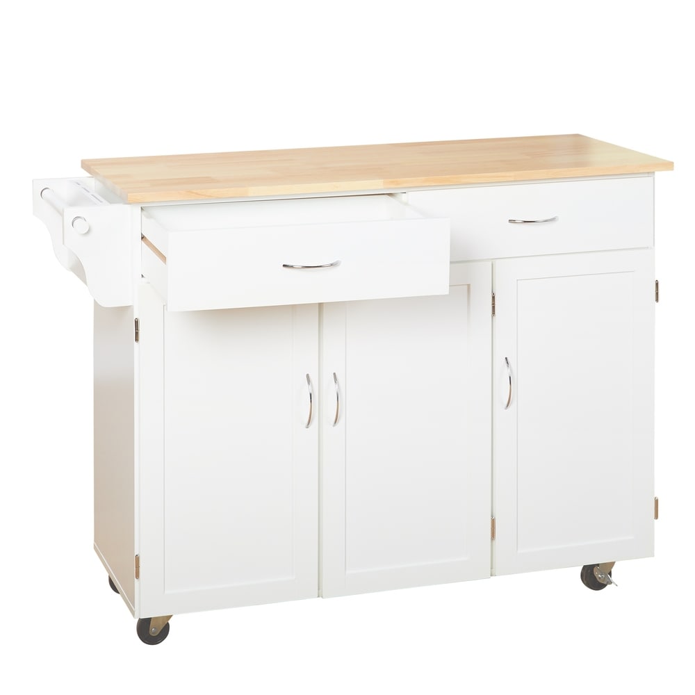 Simple Living Addie Kitchen Cart with Wood Top