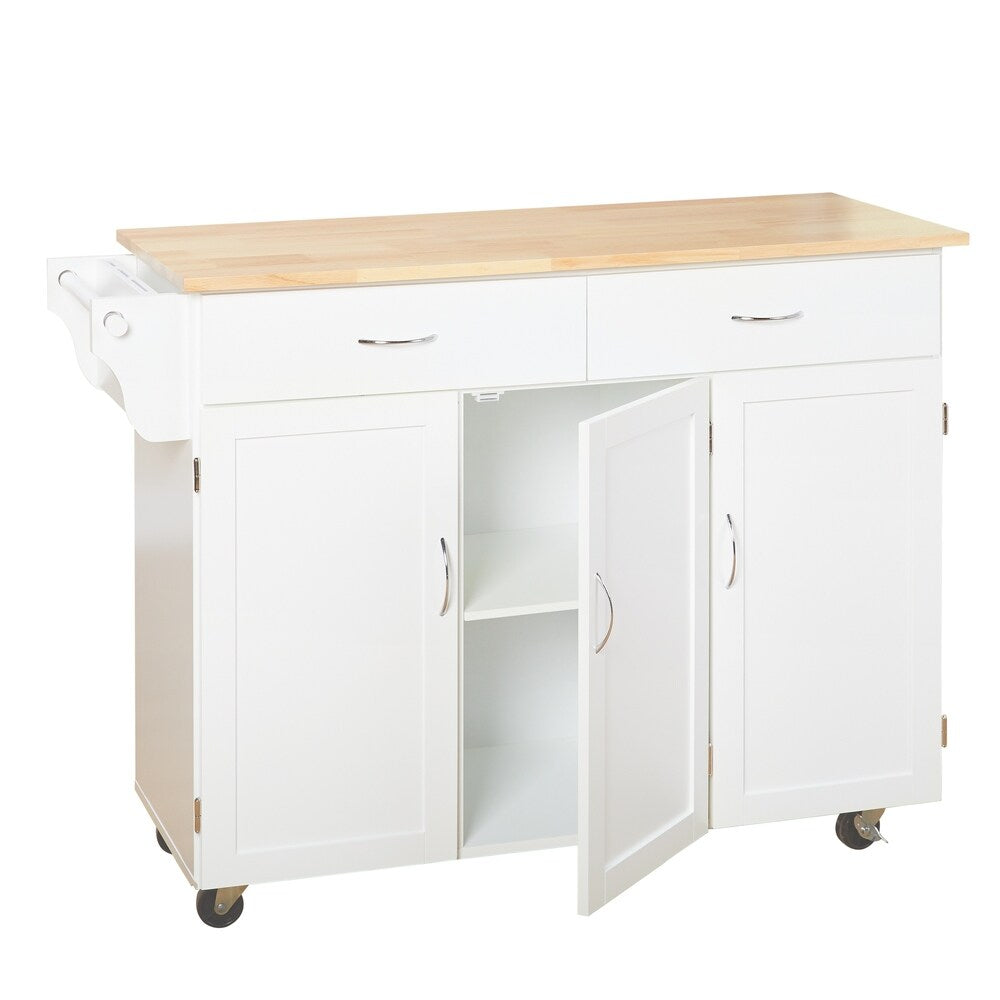 Simple Living Addie Kitchen Cart with Wood Top