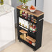 Slim Storage Cart, Rolling Narrow Kitchen Cart on Wheels - N/A