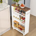 Slim Storage Cart, Rolling Narrow Kitchen Cart on Wheels - N/A