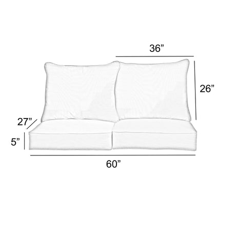 Sorra Home Sunbrella Outdoor Loveseat Pillow and Cushion Set