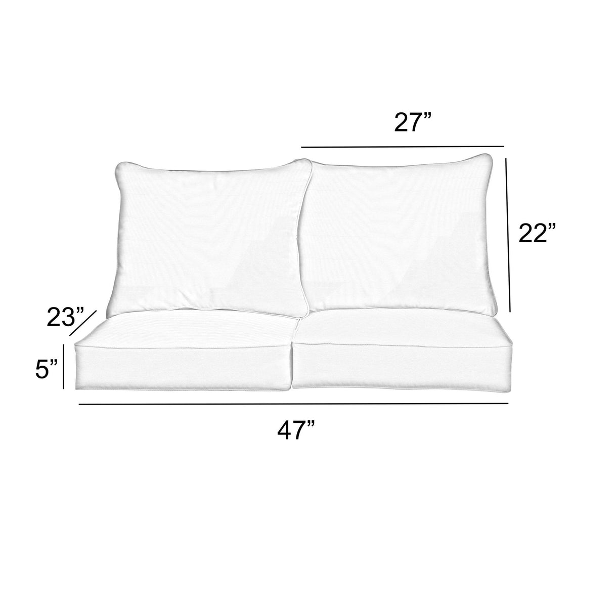 Sorra Home Sunbrella Outdoor Loveseat Pillow and Cushion Set