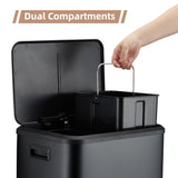 Stainless Steel Dual Trash Can, 2 x 4 Gal (2 x 15L)