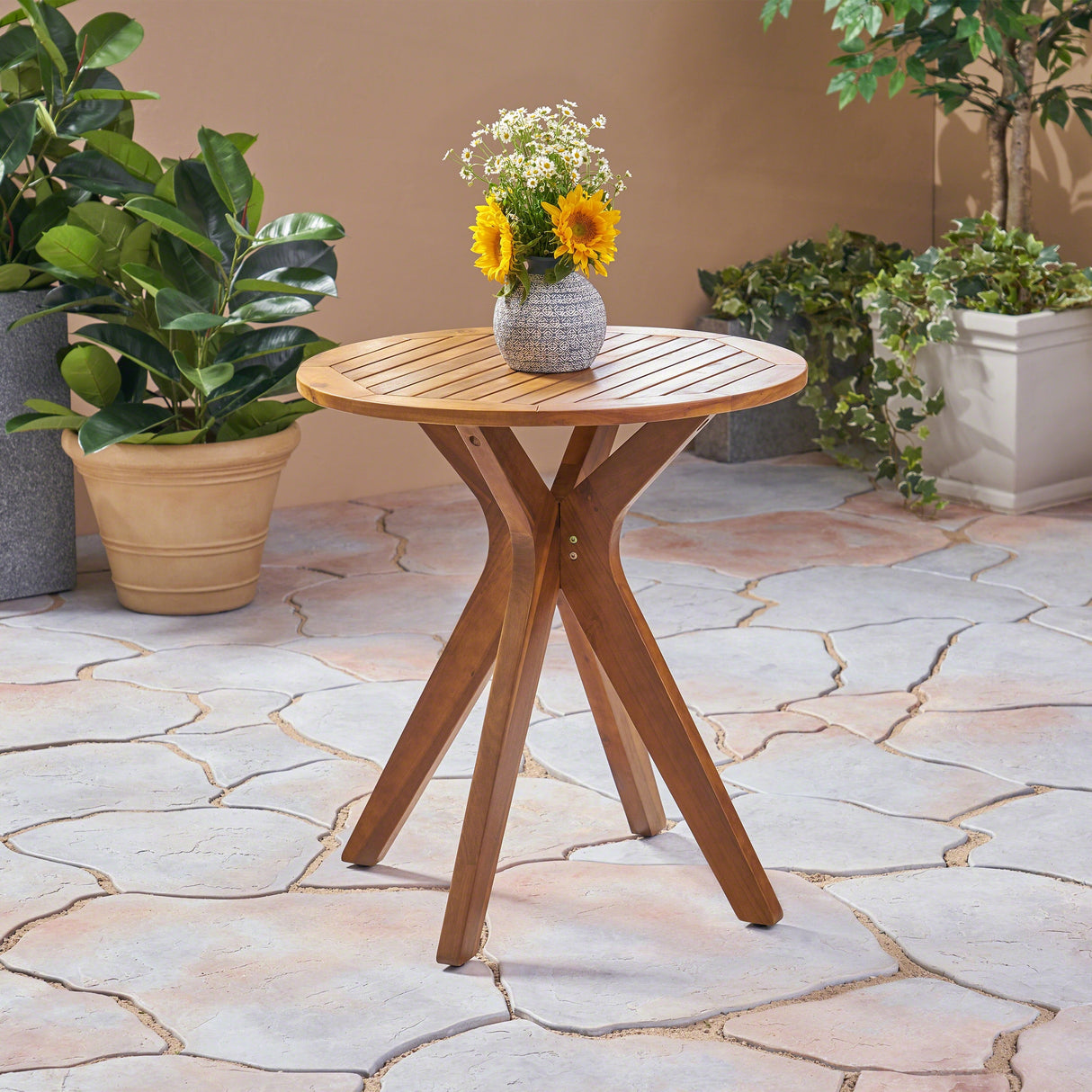 Stamford Outdoor Bistro Table with X Legs by Christopher Knight Home