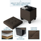 StorageBud Tuffted Folding Foot Rest Storage Ottoman Bench with Storage Bins