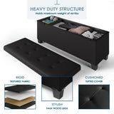 StorageBud Tuffted Folding Foot Rest Storage Ottoman Bench with Storage Bins