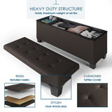 StorageBud Tuffted Folding Foot Rest Storage Ottoman Bench with Storage Bins