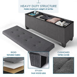 StorageBud Tuffted Folding Foot Rest Storage Ottoman Bench with Storage Bins