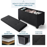 StorageBud Tuffted Folding Foot Rest Storage Ottoman Bench with Storage Bins