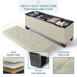 StorageBud Tuffted Folding Foot Rest Storage Ottoman Bench with Storage Bins