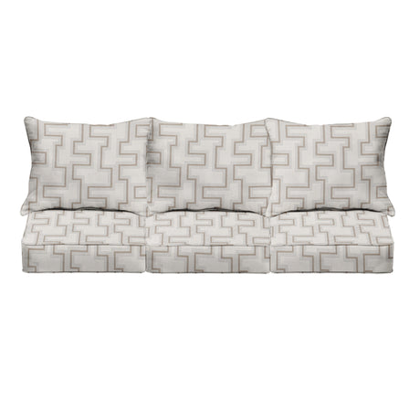 Sunbrella Resonate Dune Corded Sofa Cushion and Pillow Set (Set of 6)