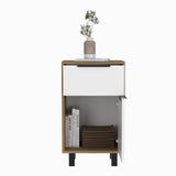 Superior Top Nightstand, One Drawer and One Cabinet,Four Legs