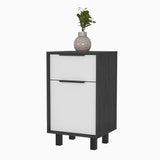 Superior Top Nightstand, One Drawer and One Cabinet,Four Legs