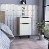 Superior Top Nightstand, One Drawer and One Cabinet,Four Legs