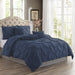 Swift Home Modern Pintuck Ultra-Soft Microfiber 3-Piece Bedding Comforter Set