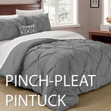 Swift Home Modern Pintuck Ultra-Soft Microfiber 3-Piece Bedding Comforter Set