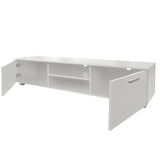 TV Stand Media Console Entertainment Center Table, 2 Storage Cabinet with Open Shelves for 70"