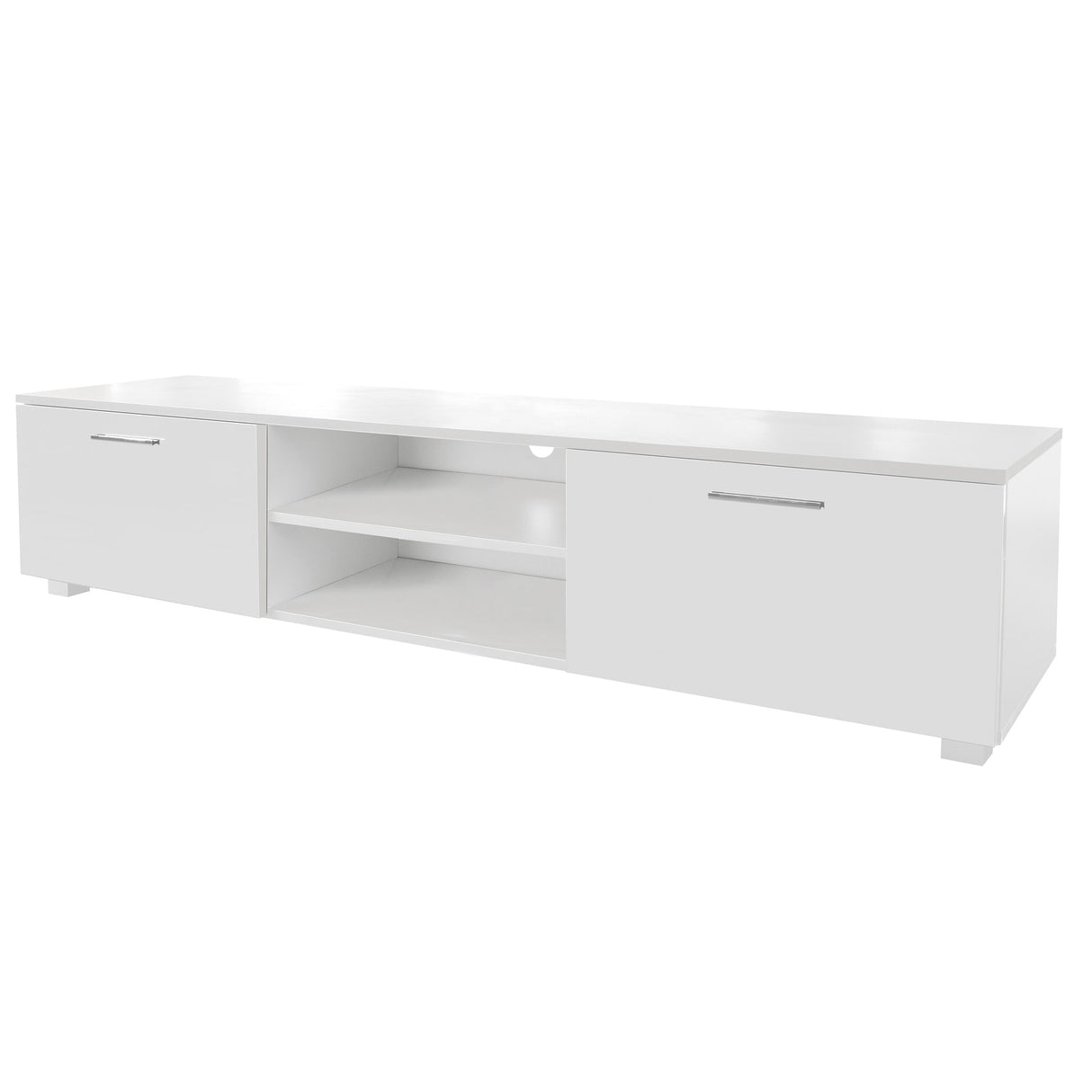 TV Stand Media Console Entertainment Center Table, 2 Storage Cabinet with Open Shelves for 70"