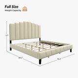 Tufted Upholstered Platform Bed with Sturdy Center Legs and Elegant Headboard for Bedroom by HULALA HOME