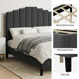 Tufted Upholstered Platform Bed with Sturdy Center Legs and Elegant Headboard for Bedroom by HULALA HOME