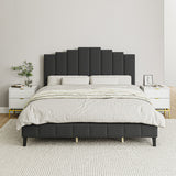 Tufted Upholstered Platform Bed with Sturdy Center Legs and Elegant Headboard for Bedroom by HULALA HOME