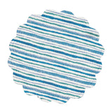 Turtle Bay Round Quilted Reversible Blue Coastal Placemat Set of 6