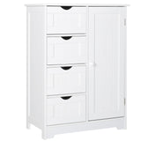 VEIKOUS Bathroom Floor Storage Cabinet with 4 Drawers, 1 Cupboard and 2 Adjustable Shelves