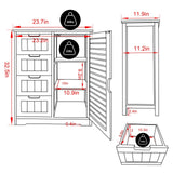 VEIKOUS Bathroom Floor Storage Cabinet with 4 Drawers, 1 Cupboard and 2 Adjustable Shelves