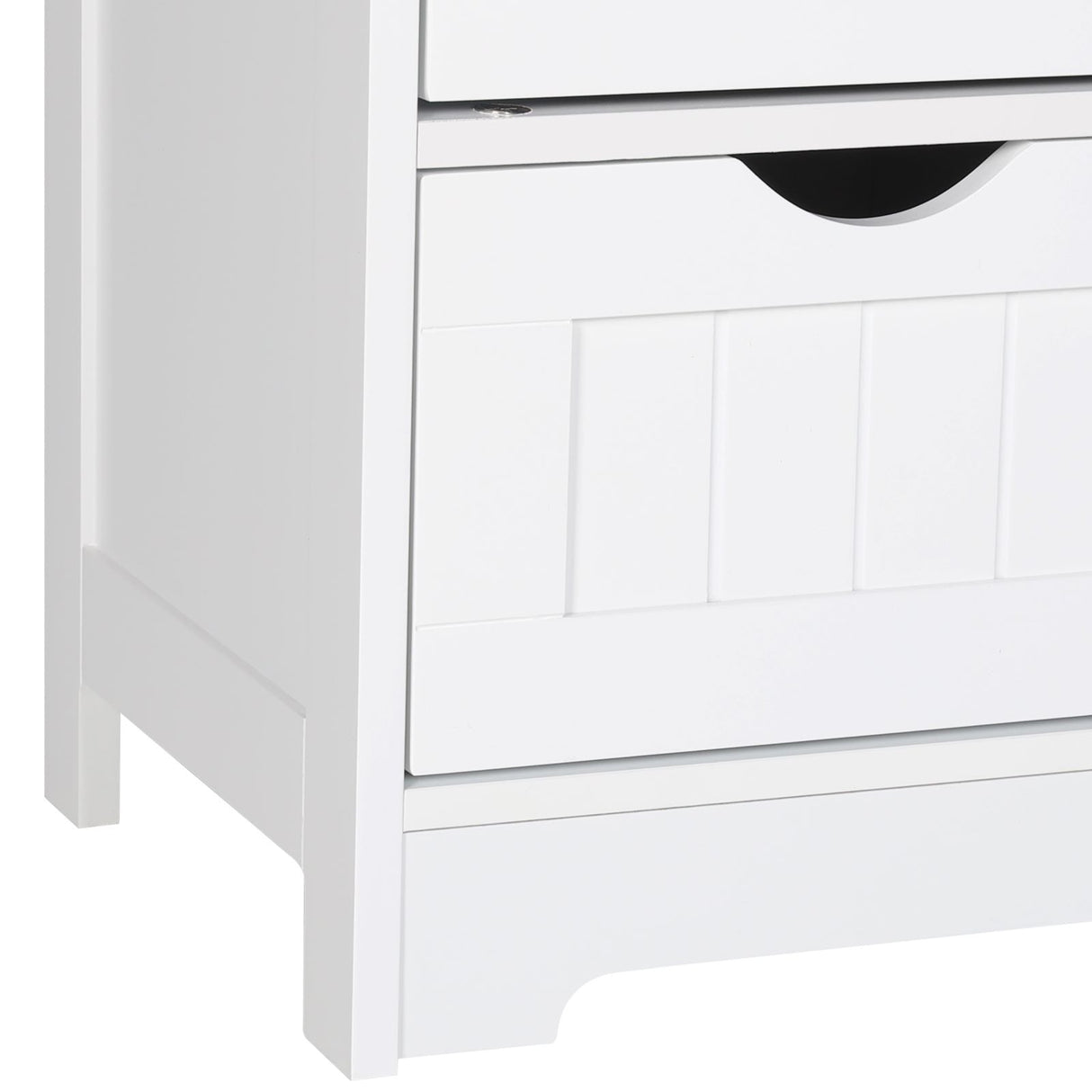 VEIKOUS Bathroom Floor Storage Cabinet with 4 Drawers, 1 Cupboard and 2 Adjustable Shelves