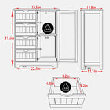 VEIKOUS Bathroom Floor Storage Cabinet with 4 Drawers, 1 Cupboard and 2 Adjustable Shelves