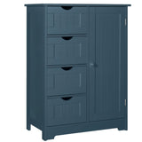 VEIKOUS Bathroom Floor Storage Cabinet with 4 Drawers, 1 Cupboard and 2 Adjustable Shelves